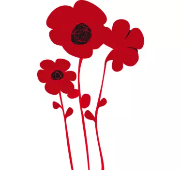Valmue klistermærke - TenStickers