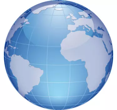Verdenskort atlantisk ocean klistermærke - TenStickers