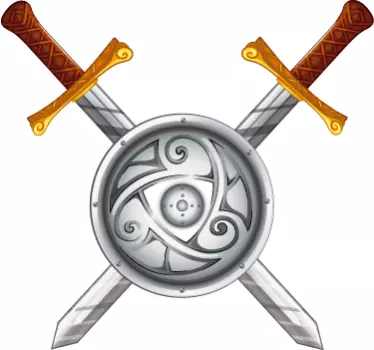 Vikinge skjold og sværd sticker - TenStickers