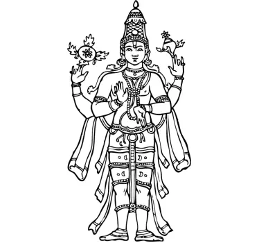Vishnu hinduistisk vægklistermærke - TenStickers