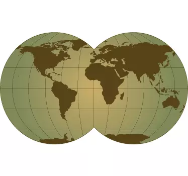 Wallsticker gylden jordklode - TenStickers