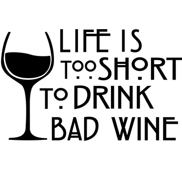 Wallstickers tekst bad wine - TenStickers