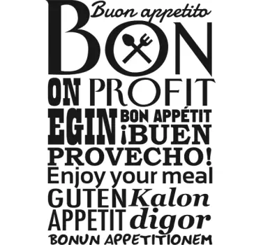 Wallstickers Tekst Bon Appetit - TenStickers