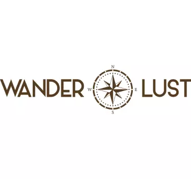 Wanderlust kompas væg klistermærke til soveværelse - TenStickers