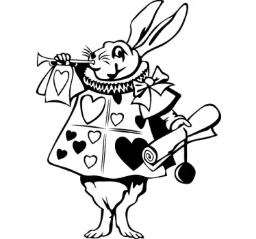 Wonderland kanin væg klistermærke - TenStickers