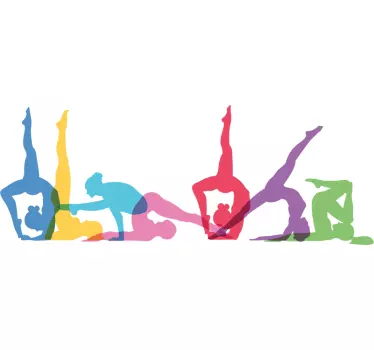 Yoga positioner hjemmevægklistermærke - TenStickers