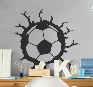3d fodbold visuelle effekter vægoverføringsbillede - TenStickers