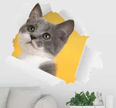3d-kat klistermærke vægdekor - TenStickers