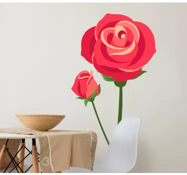 3d roser blomst væg indretning - TenStickers