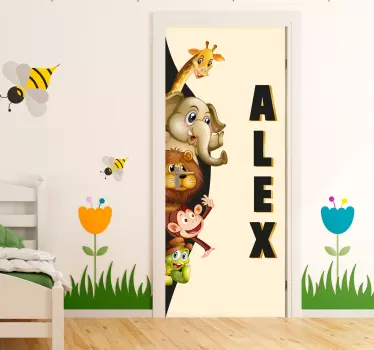 3d søde dyr wallstickers til dør - TenStickers