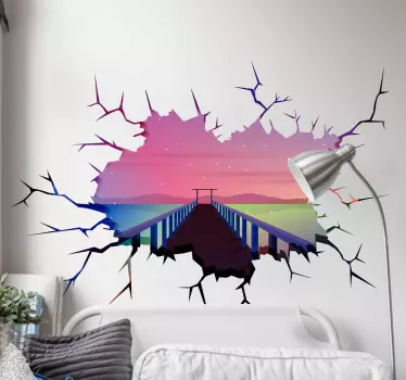 3d stjerner bro visuelle effekter væg klistermærke - TenStickers