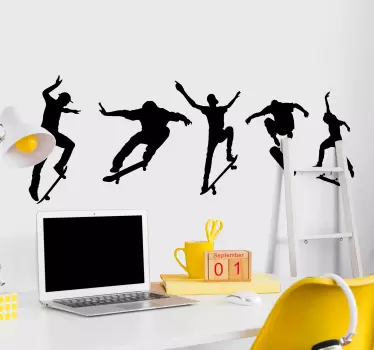 5 skateboards vægindretning - TenStickers