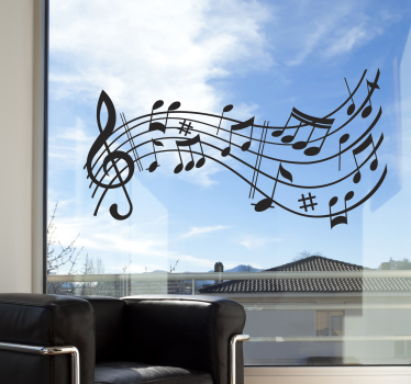 Musikalsk score symfoni vægklistermærke - TenStickers