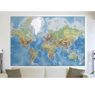 Klassisk verdenskort wallstickers - TenStickers