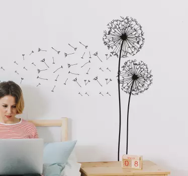 Blomster mælkebøtte klistermærke - TenStickers
