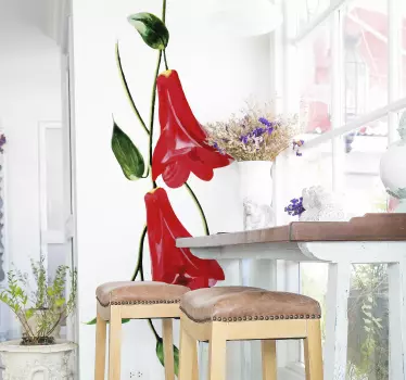 Blomst hjemmemur klistermærke - TenStickers
