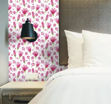 Pink blomster møbler klistermærke - TenStickers