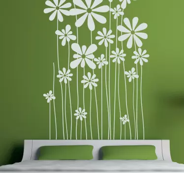 Wallstickers blomster høje margueritter - TenStickers