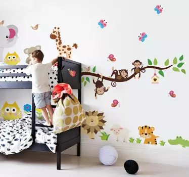 Wallstickers til Børn med Dyr og Træmotiver - TenStickers