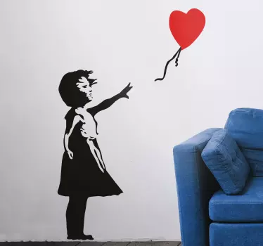 Pige med en ballon banksy wallsticker - TenStickers