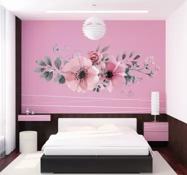 Akvarel blomster wallsticker - TenStickers
