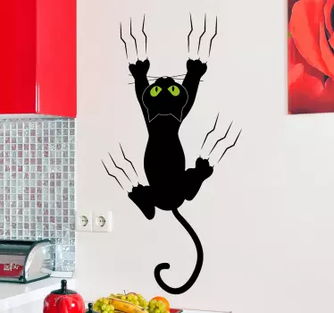 Kat på væggen børns klistermærke - TenStickers