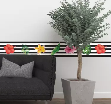 Jungle print blomster vægoverføringsbillede - TenStickers