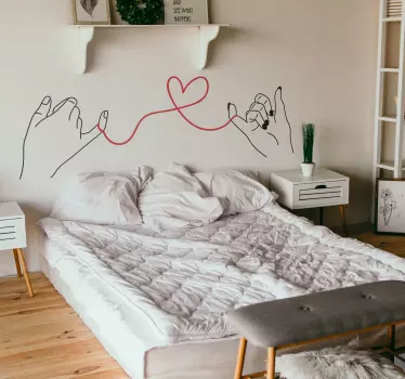 Den røde tråd valentins dag vægoverføringsbillede - TenStickers