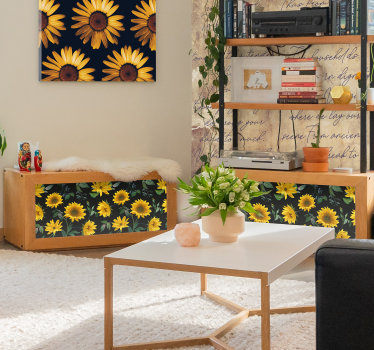 Folie til møbler med solsikke blomstermønster - TenStickers