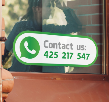 Whatsapp forretnings telefonnummer butik vindue klistermærke - TenStickers