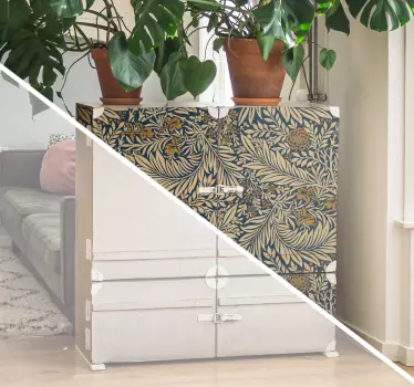 Vintage blomster mønster møbler klistermærke - TenStickers
