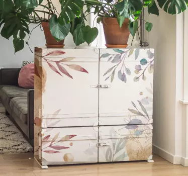 Blomstret vintage møbler mærkat - TenStickers