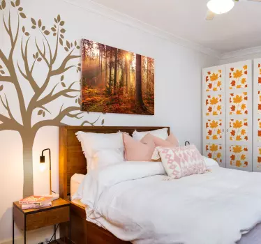 Efterårs wallsticker silhuet træ - TenStickers