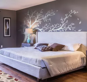 Wallsticker til stuen med japansk kirsebærtræ silhuet - TenStickers