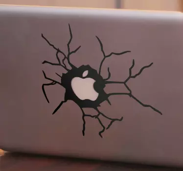 Ødelagt væg apple logo 3D sticker - TenStickers
