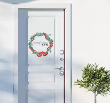 Julekrans med tekst sticker - TenStickers