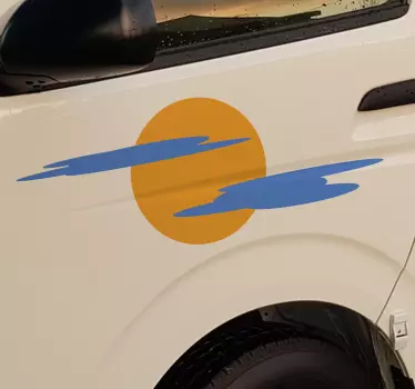 Sol og skyer klistermærke til campingvogn - TenStickers