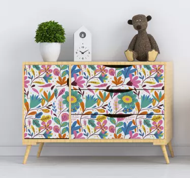 Originale forår blomster møbler dekal - TenStickers