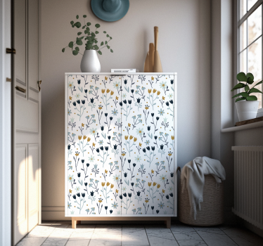 Minimalistiske blomster folie til møbler - TenStickers