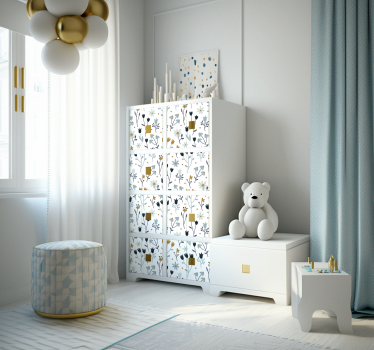 Minimalistiske blomster folie til møbler - TenStickers