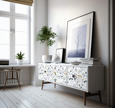 Minimalistiske blomster folie til møbler - TenStickers