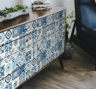 Azulejos blå folie til møbler - TenStickers