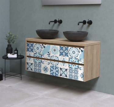 Azulejos blå folie til møbler - TenStickers