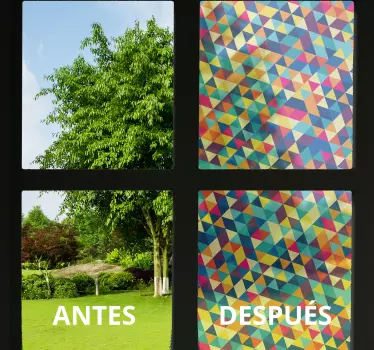 Klistermærke til vindue gennemsigtig geometrisk - TenStickers