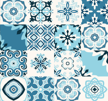 Azulejos blå folie til møbler - TenStickers