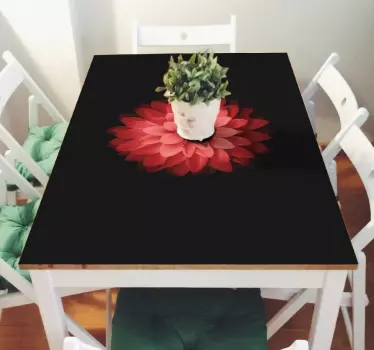 Klistermærke Ikea bord, rød blomst - TenStickers