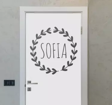 Sød blomstrede navnemærkat - TenStickers