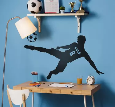 Fodboldspiller med navn og numbe fodboldvægklistermærke - TenStickers