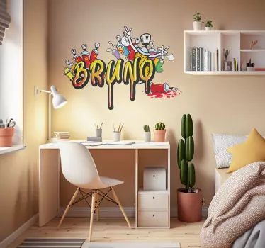 Grafittidåser med navn klistermærke - TenStickers