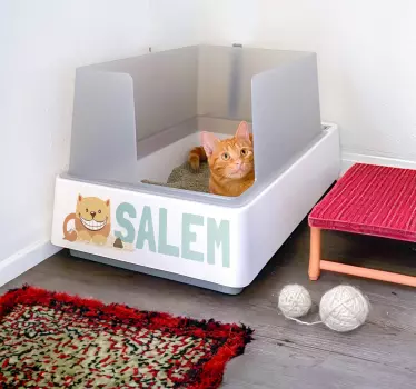 Kattesandbakke navn hund sticker - TenStickers